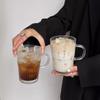 Taza de café con leche americana con asa y cinturón de viento, taza de té de frutas, taza de jugo para el hogar, taza de bebida fría