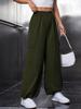 Moda Femenina Europea y Americana Transfronteriza Otoño e Invierno 2026 Nuevo Pantalón Cargo Deportivo Jogger Casual Holgado de Pierna Ancha con Cintura Elástica