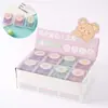 Caixa Colorida Macaron Ursinho Fofo Porta-Bilhete Alfinete de Fixação Material de Escritório Clip de Papel Clip de Encadernação Conjunto Atacado