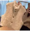 Chaleco de Piel de Borrego con Cuello Alto de Lujo Integrado 26 Lana para Mujer Otoño Invierno Nuevo Talla Pequeña Chaleco Esponjoso Chaqueta Corta
