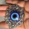 Pendente Olho Turco Azul Transfronteiriço Olho do Diabo Liga de Metal Pendurado na Parede Olho de Vidro Azul Atacado