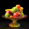 Plato de fruta de loto de vidrio Plato de ofrenda para el Buda sala de estar accesorios para el hogar Templo budista para bandeja de frutas para el Buda plato de dulces