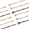 Pulsera de Cadena de Cuentas Pequeñas con Clip de Cruz de Acero Inoxidable Accesorios para Joyería Hecha a Mano DIY Collar Chapado al Vacío en Oro de 18K