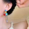 Aretes de Botón de Amor de Yu Shuxin para Mujer Verano Dopamina Aretes de Viaje Aretes de Ambiente Vacacional