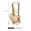 Marco para Gatos de Madera Maciza, Casa para Gatos Cápsula Espacial Grande, Árbol para Gatos con Rascador Integrado, Plataforma para Saltar, Suministros para Gatos Antirrasguños