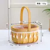 Cesta de Flores de Viruta de Madera Tejida Rústica, Cesta de Almacenamiento para Artículos Varios, Cesta de Regalo, Cesta de Flores para Decoración del Hogar, Cesta para Arreglos Florales
