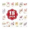 Set de 18 Tarjetas Florales con Citas Inspiradoras para Decoración de Escritorio y Pared, Materiales para Journaling y Tarjetas Postales