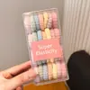 Elástico de Cabelo de Alta Elasticidade Embalado Corda para Rabo de Cavalo Alto Feminino Elástico de Borracha Durável Faixa de Cabelo Capa de Couro Anel de Cabelo Colorido