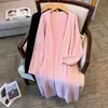 Roupas Femininas Plus Size 200/150kg, Tamanho G Gordo, Busto 150/160, Cardigan Longo de Tricô com Xale 350-8301