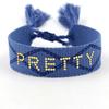 Pulsera de estilo étnico bohemio bordada con cinta, pulsera de moda con cinta de color, correa de muñeca tejida, pulsera genial para parejas
