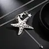 Accesorios Transfronterizos Europeos y Americanos, Cadena de Cintura Estilo Marino Dulce y Fresco, Colgante Personalizado Irregular de Estrella de Cinco Puntas, Joyería para la Cintura de Mujer