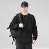 Sudadera de moda completamente nueva con cuello redondo, diseño de retazos para primavera y otoño, elegante y simple, top casual versátil para hombre