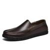 Sapatos Casuais Masculinos de Couro Bovino de Primeira Camada, Mocassins de Couro Genuíno, Sapatos de Dirigir Slip-On, Versáteis e Leves