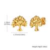 Joyas de Moda Acero Inoxidable Aretes Árbol de la Vida Aretes Dorados Arroyo de Primavera Agua ES-554