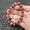 Pulsera de eslabones de carretera inocente de tres ojos roja y blanca pulsera de cuentas de dinero de seis hijos de ágata negra pulsera de ágata copo de nieve búsqueda