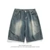 Verano 2026 Nuevo Estilo Estilo Americano Retro de Corte Holgado Pantalones Cortos de Mezclilla Moda Juvenil Modernos Casuales Pantalones Rectos para Hombre