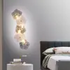 Luminária de Parede Flor Francesa Luxo Leve Parede de Fundo da Sala de Estar Luminária Decorativa Moderna Simples Vidro Entrada da Casa Luminária de Parede Estilo Novo