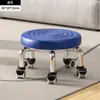 Taburete con Ruedas Giratorias, Taburete Pequeño, Taburete Redondo, Taburete Bajo Rodante para el Hogar, Silla, Taburete de Aprendizaje para Niños, Taburete de Costura para Manicura y Belleza