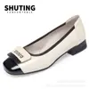Zapatos de una sola capa de primavera para mujer 2024 nuevos zapatos de mujer moda zapatos de madre zapatos de una sola capa de suela blanda pequeños zapatos de cuero fabricantes entrega en una sola pieza