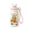 Taza aislante con forma de oso lindo, acero inoxidable 316, compartimento aislado para té, vaso con pajilla, gran capacidad, portátil, con correa para colgar, venta al por mayor