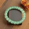 Pulseira de Aventurina Natural com Contas Redondas de Estilo Antigo, Clara e Úmida, Cor Verde Claro Fresca para DIY, Pulseira de Jade Genuíno