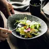 Prato de Oliva Cerâmica Japonesa Prato Estilo Ocidental Prato Criativo para Massa Pizza Bandeja Prato com Padrão de Pedra Prato