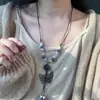 Colar de Corda Trançada com Borboleta de Cerâmica e Contas Coloridas, Novo Acessório Étnico Antigo Estilo Chinês, Corrente de Clavícula Leve e Luxuosa