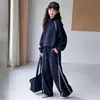 Conjunto de Sudadera para Niñas Otoño e Invierno 2026 Nueva Moda Estilo Coreano Niños Medianos y Grandes Conjunto de Sudadera con Encaje y Pantalón de Chándal