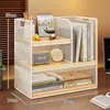 Prateleira de armazenamento de mesa, estante pequena vertical de várias camadas para mesa, armário de armazenamento de arquivos para estação de trabalho de escritório, estante de livros para casa