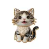 Broche de Gato Lindo de Dibujos Animados Transfronterizo Porcelana Azul y Blanca Animal Lindo Gato Tridimensional Accesorios para Ropa de Mujer Pin Tendencia Nacional