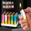 2026 Criativo Novo Metal Isqueiro À Prova de Vento Chama Azul Gravação Logotipo Publicitário Douyin Fabricante Atacado