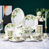 Louça Jingdezhen Pratos domésticos e pratos Definir Pratos e Pratos de Luxo Leve Presente Housewarming Placas de cerâmica Impressão de Presente Atacado
