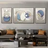 Pintura decorativa moderna minimalista para sala de estar, arte abstrato em linha, pintura para pendurar na parede de fundo do sofá, tríptico de atmosfera de alta qualidade