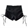 Nuevos Shorts de Yoga Estilo Americano Sexy para Chica Caliente Primavera 2024 con Cordón Lateral Cintura Alta Adelgazantes Deportivos Casuales Pantalones Cortos Calientes