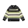 Yidao Vintage 2025 Otoño/Invierno Nuevo Estilo Americano Marca de Moda Rayas de Bloque de Color Cuello Redondo Holgado Suéter Pulóver para Pareja