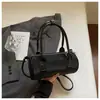 Bolsa Redonda Cilíndrica Portátil de Nicho Coreana Feminina Verão 2026 Nova Tendência Bolsa de Boliche Textura de Alto Padrão Bolsa de Ombro Único Transversal