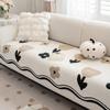 Almofada de Sofá Simples Moderna Nórdica Anti-arranhão de Gato Todas as Estações Universal Flor Alienígena Doce Antiderrapante Cor Sólida Capa de Sofá para Pet