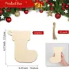 Nuevos 10 piezas adornos de Navidad de madera DIY etiquetas de madera en blanco sin terminar para pintar