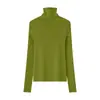 Peça Única Sem Costura Fio Yangzi Gola Alta Camada Base de Lã Roupa Íntima Temperamento de Alto Padrão Malha Slim-Fit Suéter Início do Outono Feminino