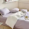 Juego de ropa de cama de algodón 100% de grado A para maternidad e infantil, juego de cuatro piezas de algodón puro con un diseño de dos tonos simple y de alta gama, que incluye funda de edredón, sábana plana y sábana bajera