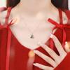 Collar de Árbol de Navidad de Plata de Ley con Perla y Lazo, Diseño Original de BaOBAo, para Mujer, Nicho, Lujo Ligero, Joyería de Regalo de Navidad