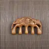 Pente de Massagem de Sândalo Dourado Couro Cabeludo Cinco Dentes Cabeça Redonda Pente Meridiano Corpo Universal Acuponto Pente de Massagem de Sândalo Atacado