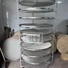 Estante Secador Multicapa de Acero Inoxidable Estante de Secado al Aire para Hornear Té Estante Plegable Triangular Estante de Hierro Colocación de Colador de Bambú Estante para Té
