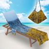 Suministro directo de fábrica funda de microfibra para silla de playa toalla reclinable toalla de playa bolsa impresión digital paisaje funda para reclinable