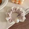 Elástico de Cabelo de Intestino Delgado com Babados de Alta Qualidade, Tiara de Pérola, Novo Estilo, Rabo de Cavalo, Corda de Cabelo Coreana, Elástico de Cabelo Feminino de Alta Elasticidade, Flor