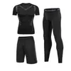 Conjunto de Roupa Fitness Masculina Conjunto Esportivo Masculino de Três Peças Secagem Rápida Corrida Noturna Treinamento Esportivo Conjunto de Roupa Fitness