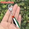 Chaveiro Mapa do Mundo Bandeiras Cruzadas Novo Produto Transfronteiriço Amazon Fonte China Coreia do Sul Palestina Lado Duplo França