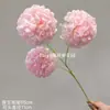 Flor artificial 3 cabeças bola da sorte para casamentos, bola de cebolinha para decoração de cena de casamento, parede de flores, flores artificiais, arranjo de flores de chão, arte floral de decoração suave