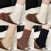 Calcetines de mujer Zhuji, calcetines de lana suaves y acogedores Maillard, forrados de polar para otoño e invierno, engrosados, cálidos, calcetines para dormir, calcetines versátiles para mujer