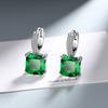 Aretes Cuadrados de Princesa Europeos y Americanos Transfronterizos de Douyin Aretes de Zircón Venta Caliente Aretes de Tesoro de Color Simulado Aretes de Sentido de Alta Gama para Mujeres